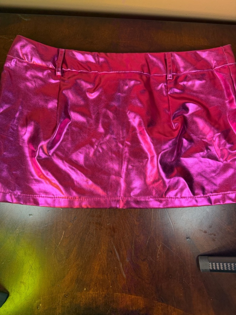 Shimmer Fuchsia Mini Skirt with Belt Loops